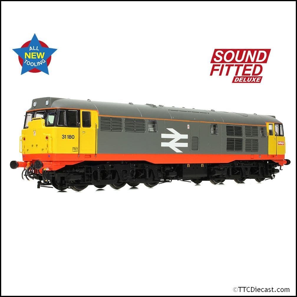 Bachmann 35-821SFX Class 31/1 Refurb'31180 BR Railfreight (Red Stripe), OO Gauge