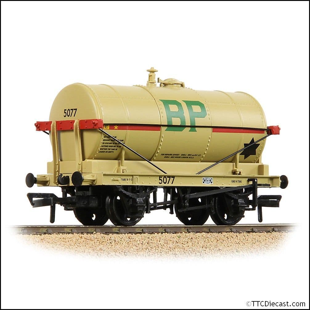 Bachmann 37-679B 14T Tank Wagon 'Shell-BP' Buff, OO Gauge