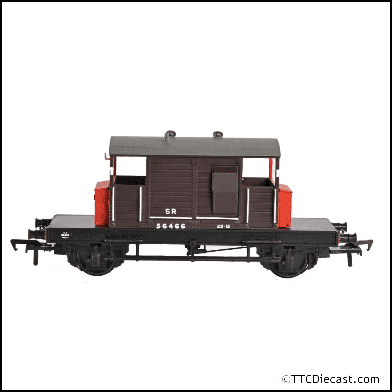 Bachmann 38-400B SR 25T 'Pill Box' Brake Van Right-Hand Duckets SR Brown, OO gauge *LAST FEW*