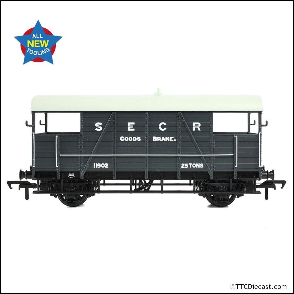 Bachmann 38-915 SE&CR 25T 'Dance Hall' Brake Van SE&CR Grey OO Gauge *LAST FEW*