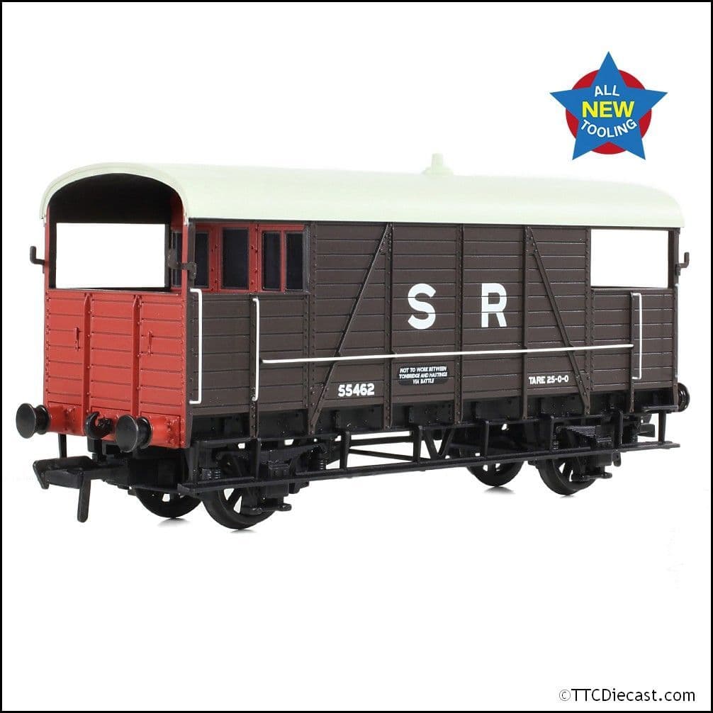Bachmann 38-916 SE&CR 25T 'Dance Hall' Brake Van SR Brown OO Gauge *LAST FEW*