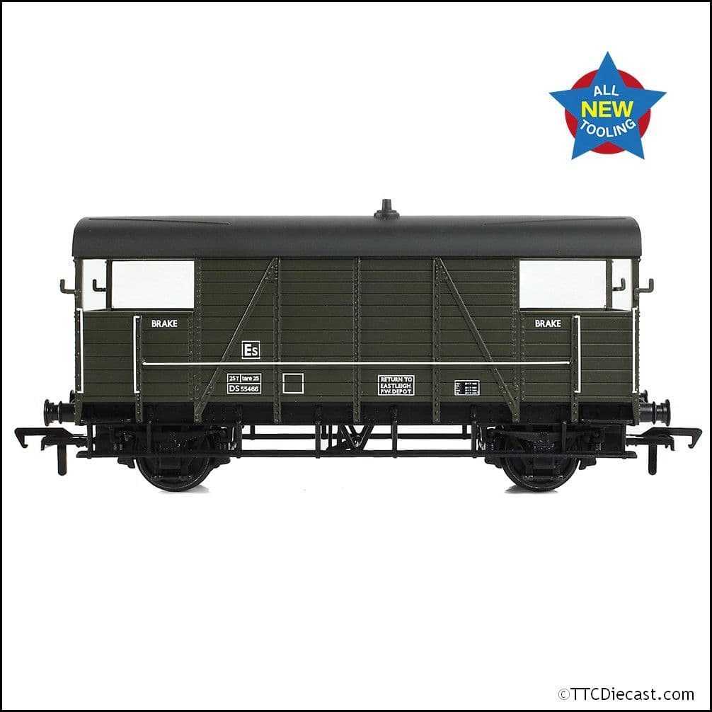 Bachmann 38-918 SE&CR 25T 'Dance Hall' Brake Van BR Departmental Olive Green OO Gauge *LAST FEW*