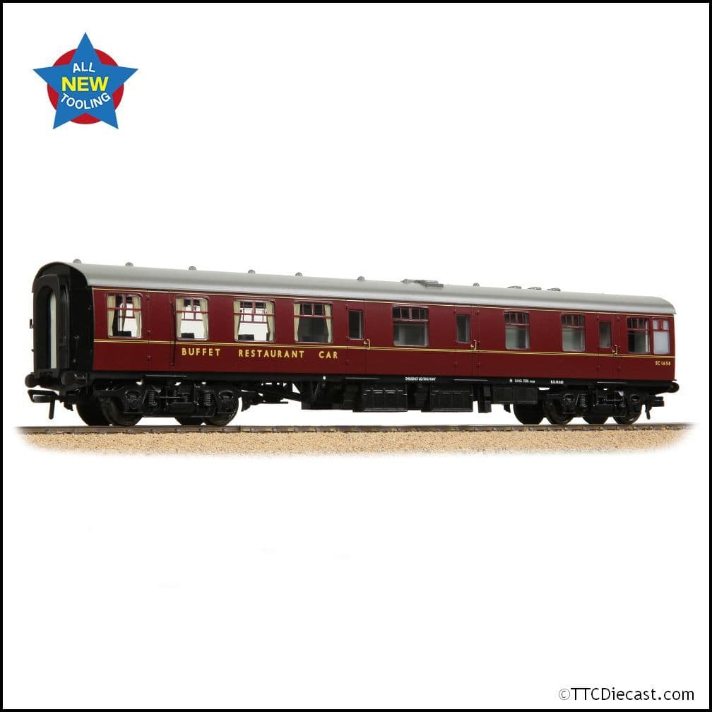 Bachmann 39-850A BR MK1 RB Restaurant Buffet BR Maroon, OO Gauge
