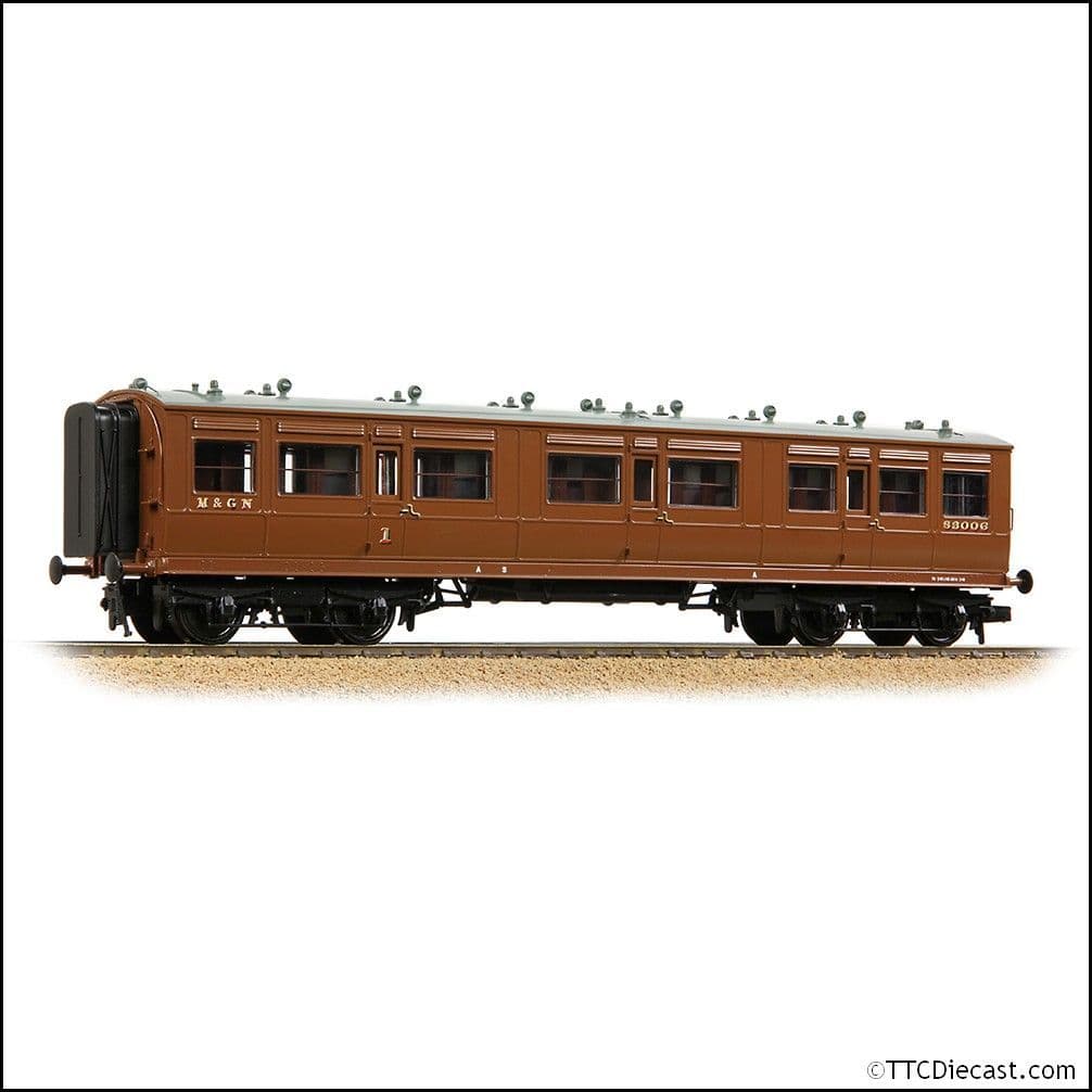 Bachmann 39-861 LNWR 50ft Arc Roof Composite Corridor M&GN Brown, OO Gauge