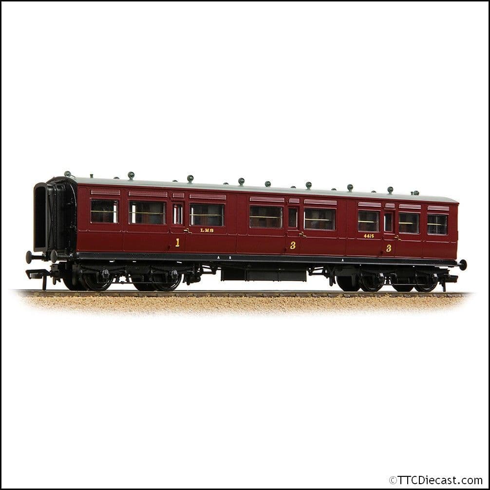 Bachmann 39-863 LNWR 50ft Arc Roof Composite Corridor LMS Crimson Lake - OO