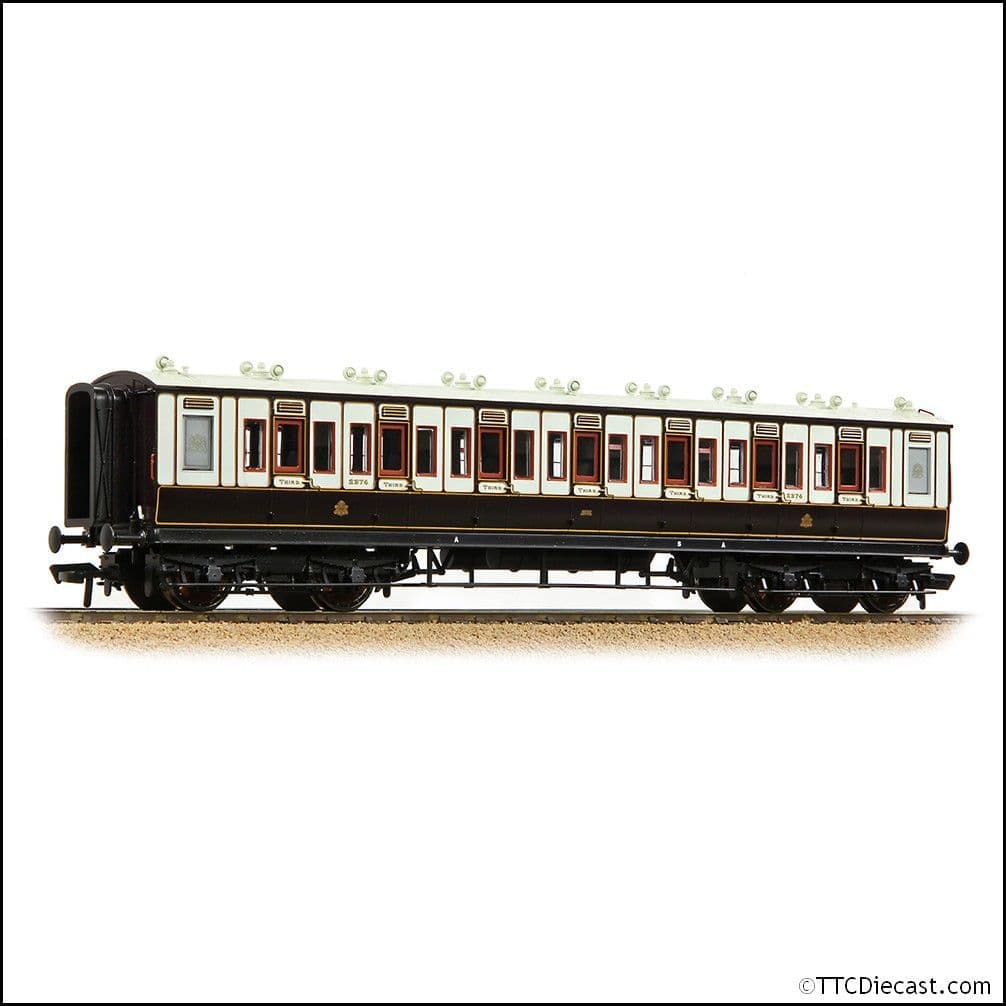 Bachmann 39-870A LNWR 50ft Arc Roof Third Corridor LNWR Dark Claret & White - OO