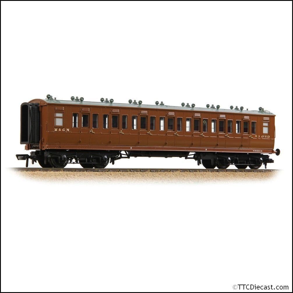 Bachmann 39-871A LNWR 50ft Arc Roof Third Corridor M&GN Brown, OO Gauge