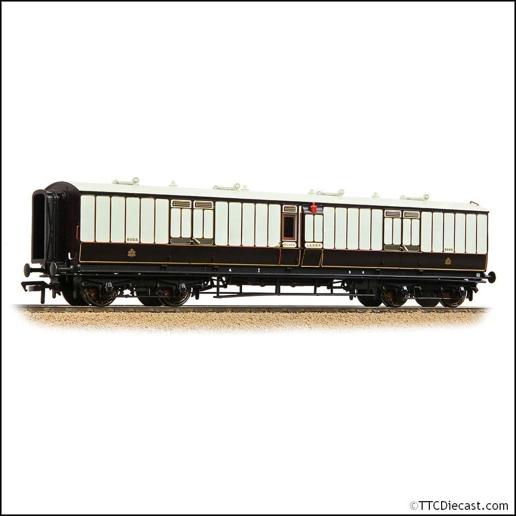 Bachmann 39-890 LNWR 50ft Arc Roof Full Brake LNWR Dark Claret & White, OO Gauge *LAST FEW*