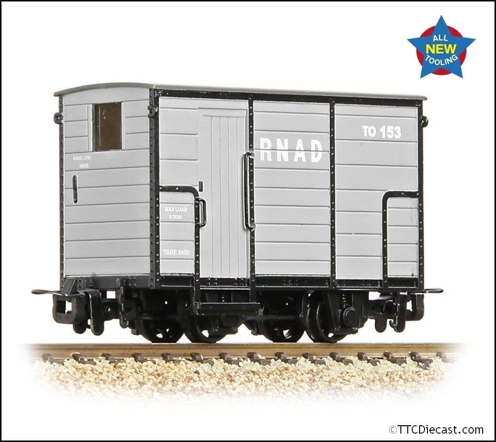 Bachmann 393-100 RNAD Enclosed-End Brake Van RNAD Grey, OO-9 Gauge