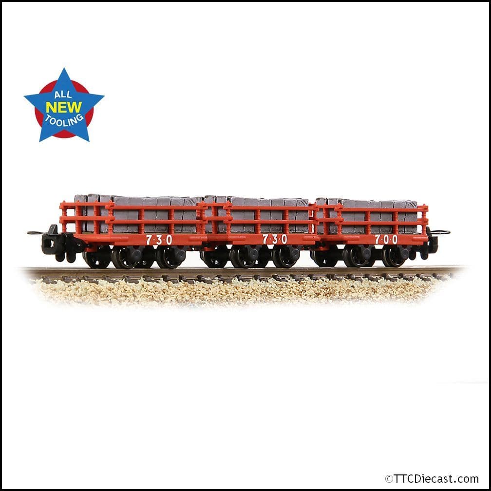 Bachmann 393-228 Dinorwic Slate Wagons with sides 3-Pack Red [WL] - OO-9 Gauge