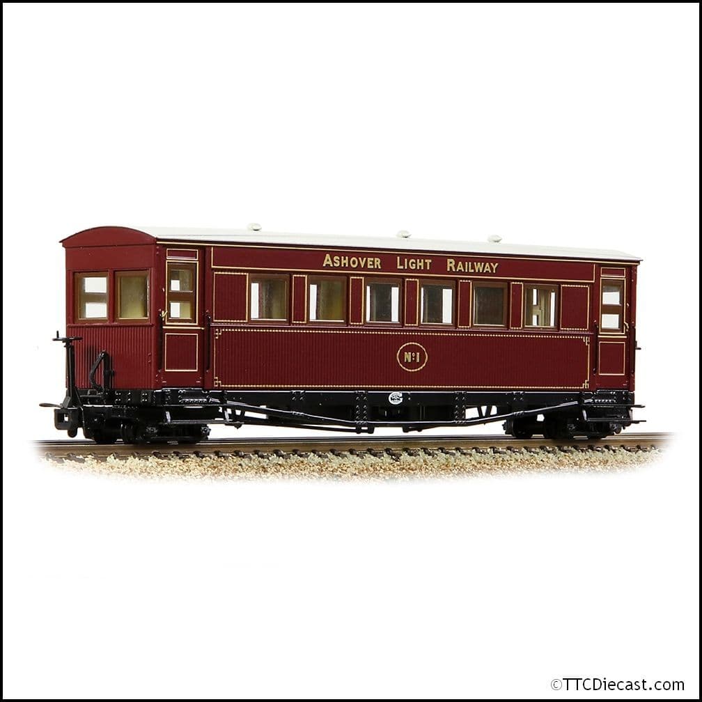 Bachmann 394-025 Bogie Coach Ashover Railway Crimson - OO-9 Gauge