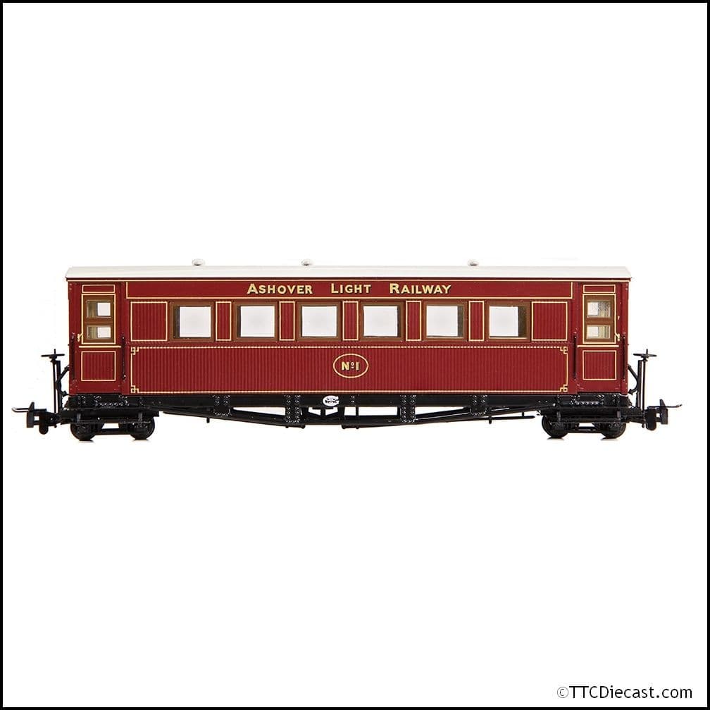 Bachmann 394-025 Bogie Coach Ashover Railway Crimson - OO-9 Gauge