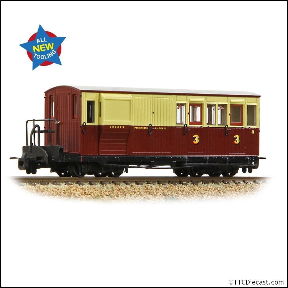 Bachmann 394-085 Ffestiniog Railway Brake Third No. 8 Crimson & Cream - OO9 *LAST FEW*