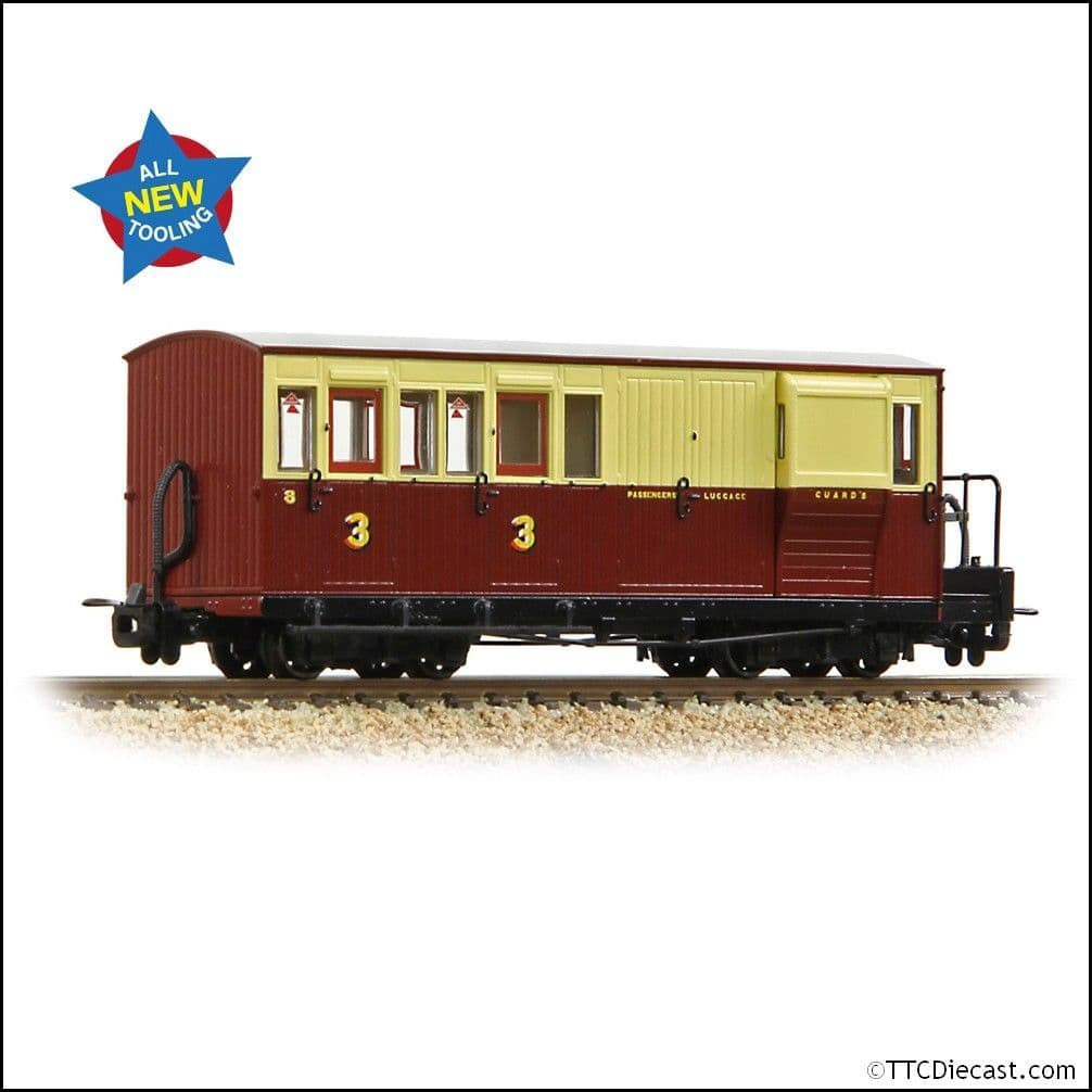 Bachmann 394-085 Ffestiniog Railway Brake Third No. 8 Crimson & Cream - OO9 *LAST FEW*