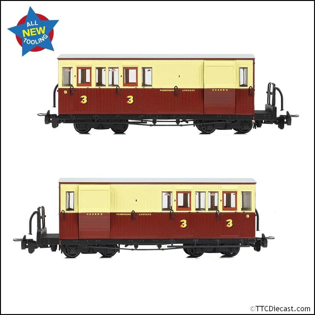 Bachmann 394-085 Ffestiniog Railway Brake Third No. 8 Crimson & Cream - OO9 *LAST FEW*