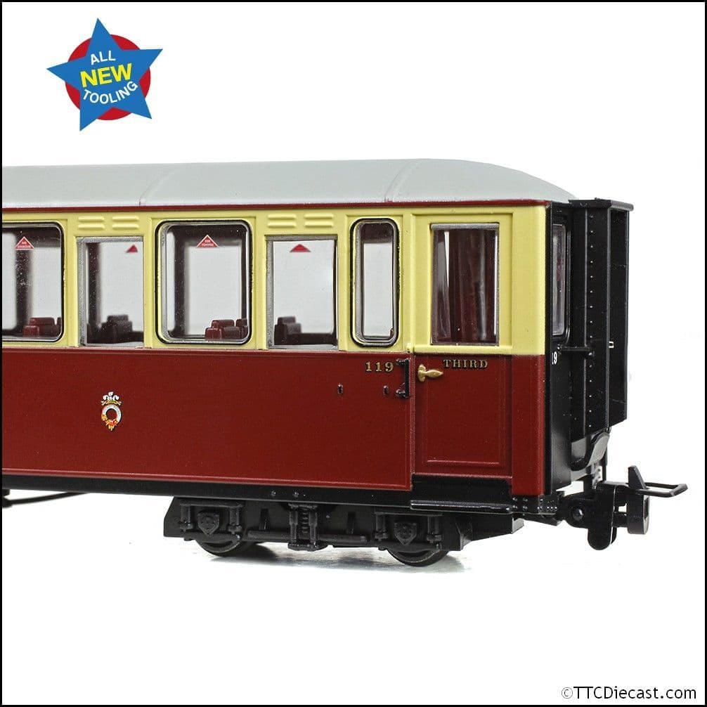 Bachmann 394-100 Ffestiniog Railway 'Tin Car' Saloon Third No. 119 FR - OO9