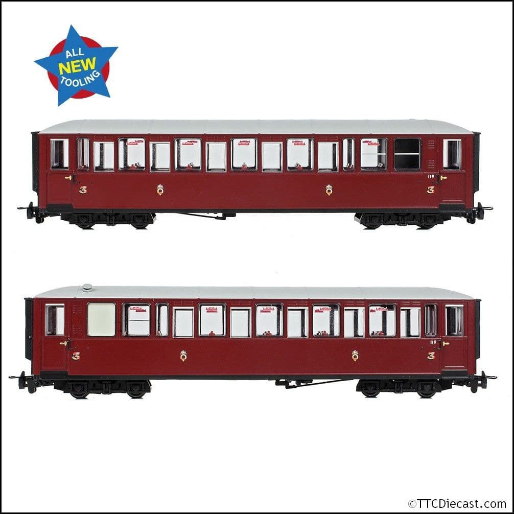 Bachmann 394-101 Ffestiniog Railway 'Tin Car' Saloon Third No. 119 FR - OO9