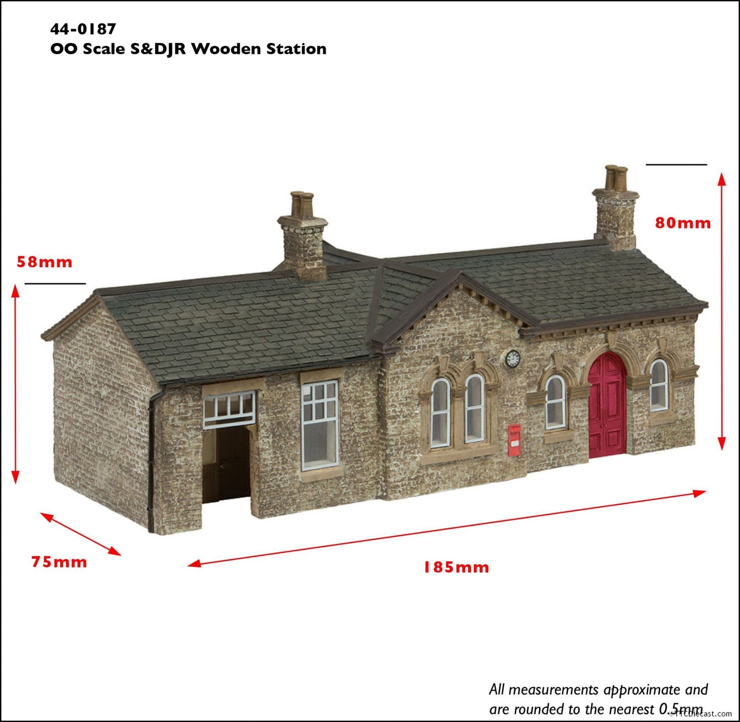 Scenecraft 44-000R Oakworth Station Red, OO Gauge