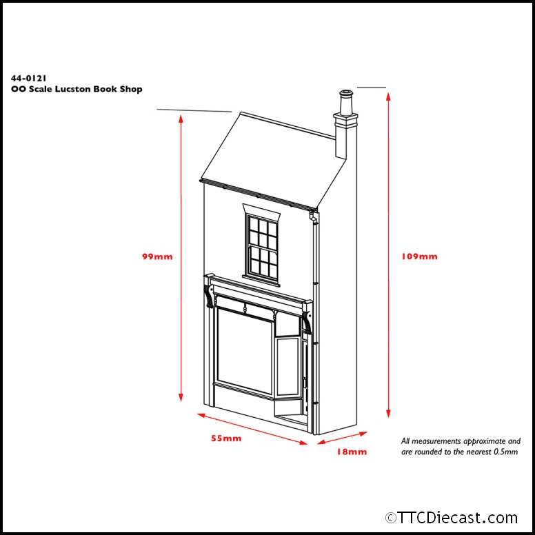 Scenecraft 44-0121 Low Relief Lucston Book Shop, OO Gauge