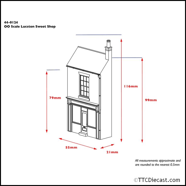 Scenecraft 44-0124 Low Relief Lucston Sweet Shop, OO Gauge