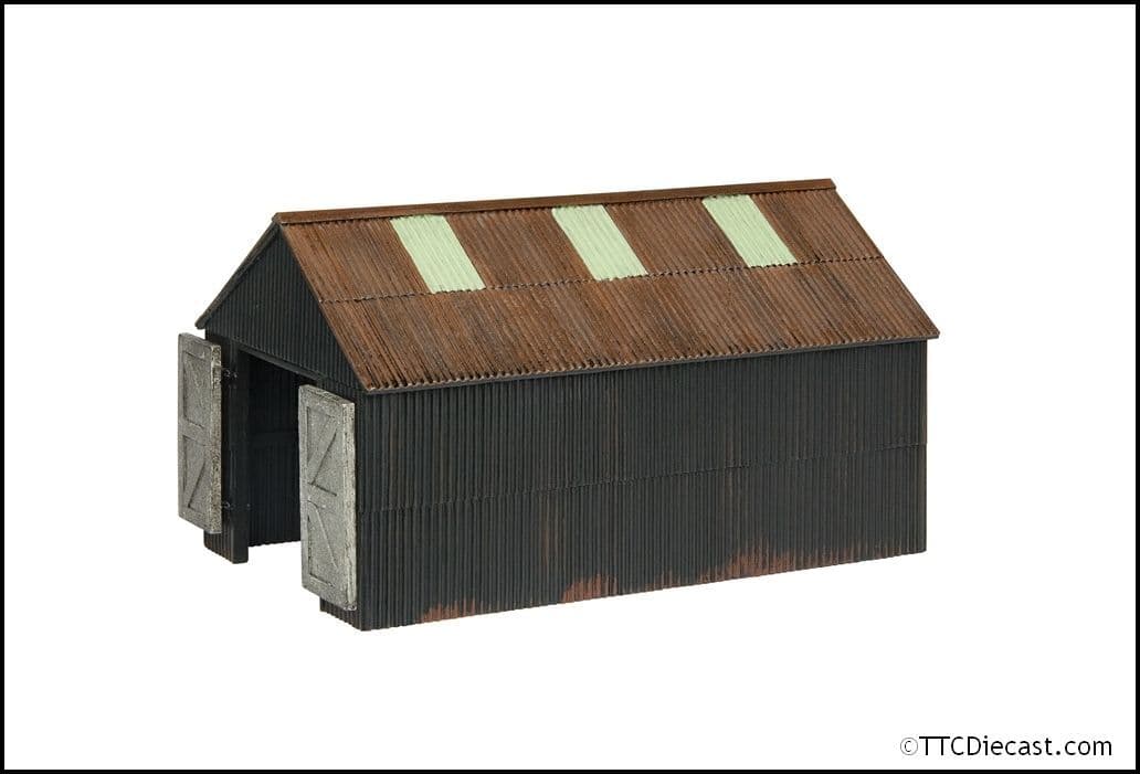 Scenecraft 44-0163 (OO9) Narrow Gauge Corrugated Engine Shed, OO-9 Gauge