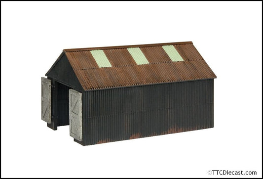 Scenecraft 44-0163 (OO9) Narrow Gauge Corrugated Engine Shed, OO-9 Gauge
