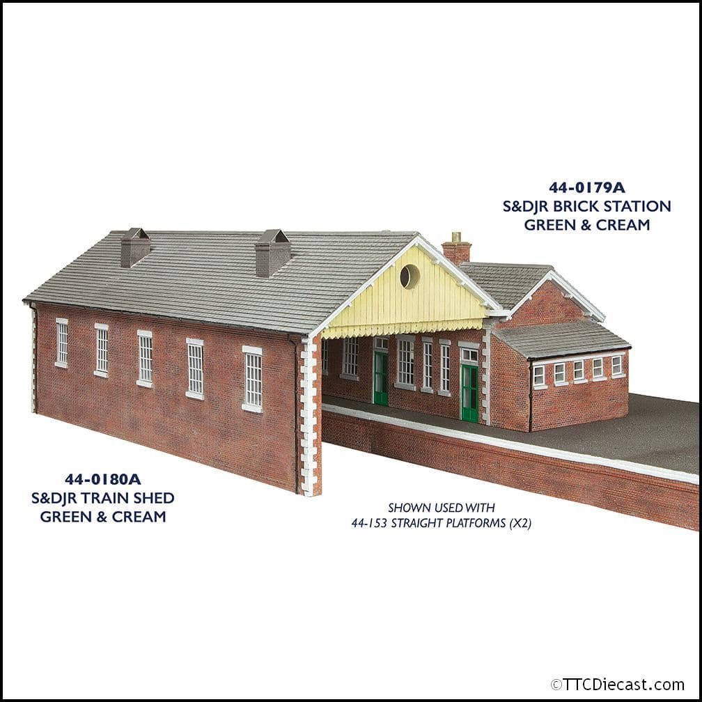 Scenecraft 44-0179A S&DJR Brick Station Green and Cream, OO Gauge