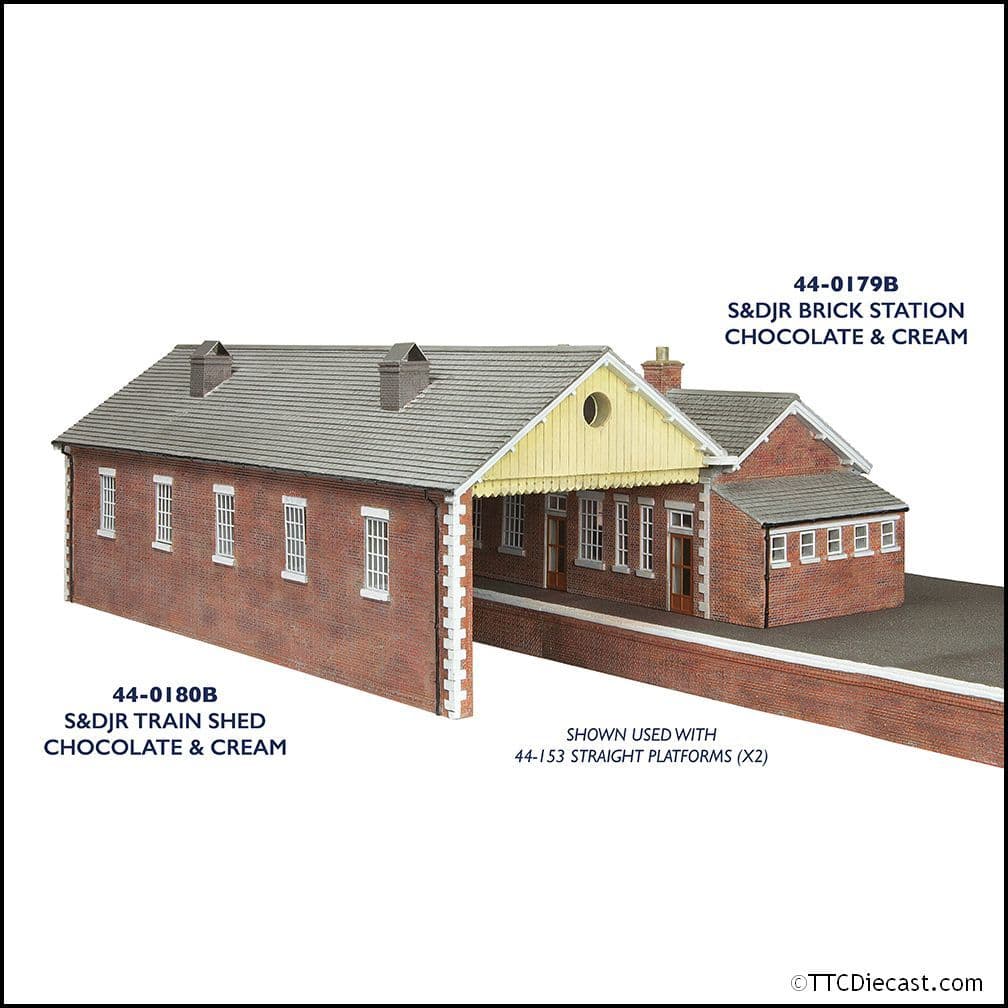Scenecraft 44-0179B S&DJR Brick Station Chocolate and Cream, OO Gauge