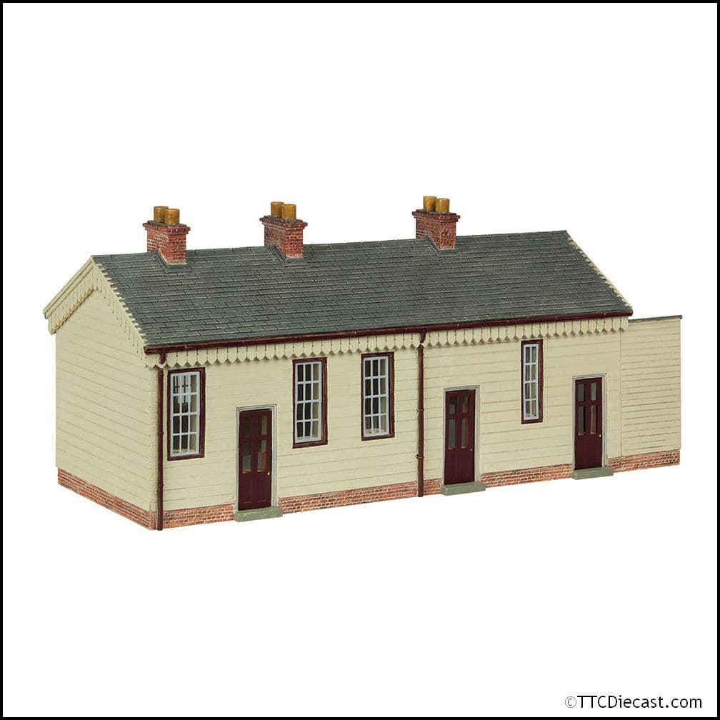 Scenecraft 44-0187B S&DJR Wooden Station Building Chocolate and Cream, OO Gauge