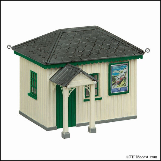 Scenecraft 44-0190B Narrow Gauge (OO9) Platform Waiting Room - Green and Cream OO-9 Gauge