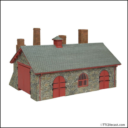 Scenecraft 44-0198R Narrow Gauge Blacksmith's and Wagon Workshop Red, OO Gauge