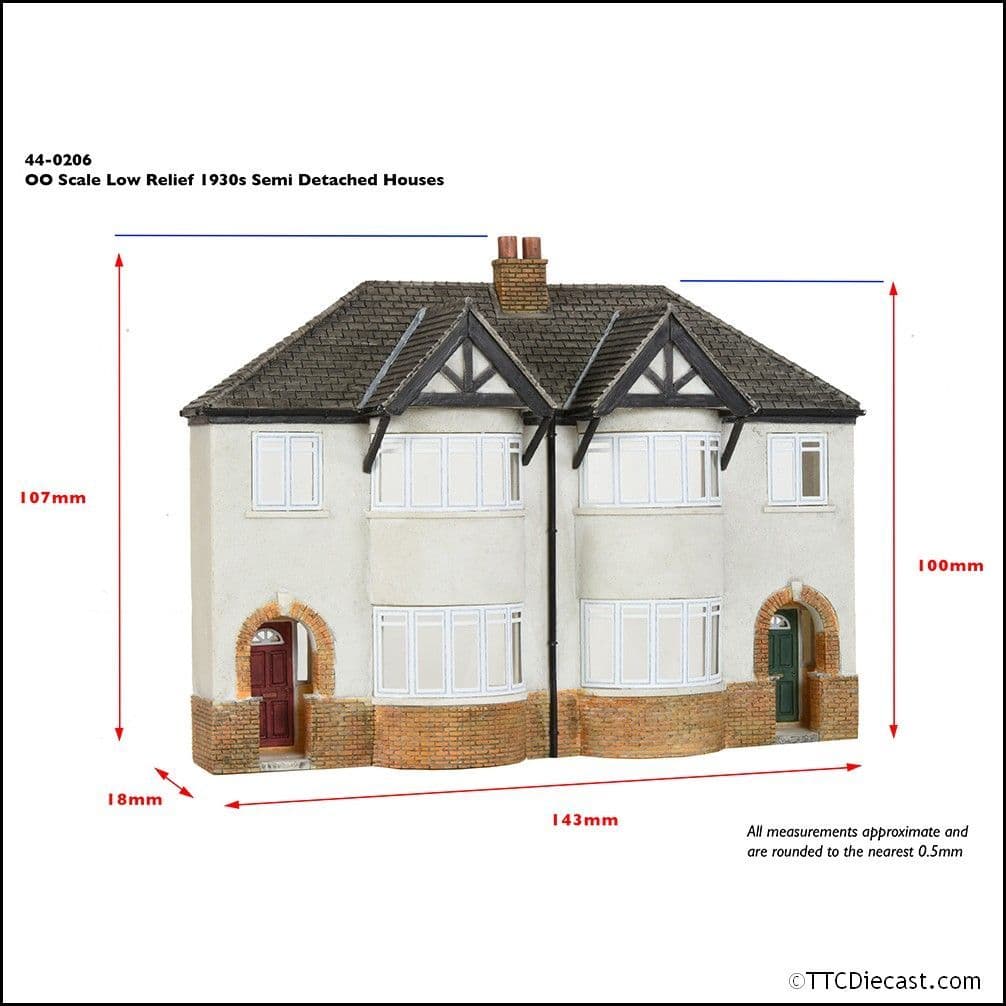 Scenecraft 44-0206 Low Relief 1930s Semi Detached Houses, OO Gauge