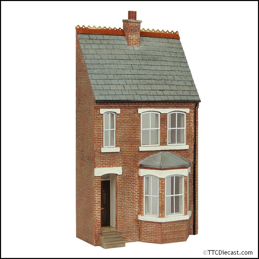 Scenecraft 44-0214B Low Relief Right Hand Bay Terrace Black, OO Gauge
