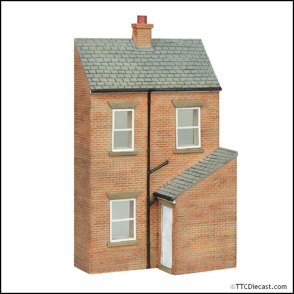 Scenecraft 44-0216W Low Relief Rear of Terrace, Right Hand Door White, OO Gauge