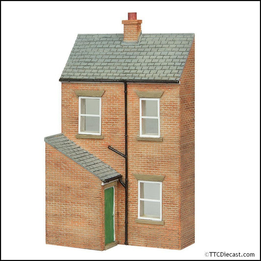 Scenecraft 44-0217G Low Relief Rear of Terrace, Left Hand Door Green, OO Gauge