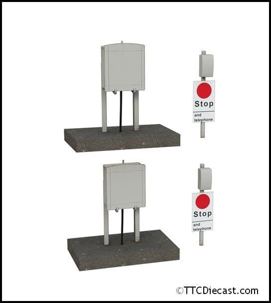 Scenecraft 44-0500 Lineside Relay Boxes and Telephone, OO Gauge