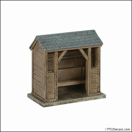 Scenecraft 44-0539B Wooden Bus Stop Brown, OO Gauge
