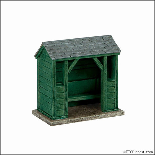 Scenecraft 44-0539G Wooden Bus Stop Green, OO Gauge