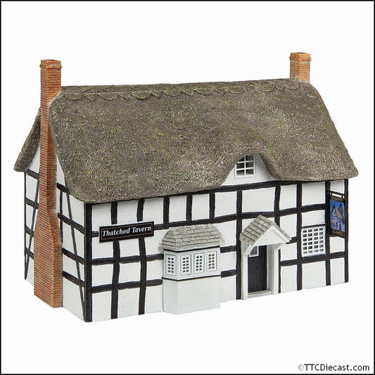 Scenecraft 44-1002W Thatched Tavern Black & White, OO Gauge