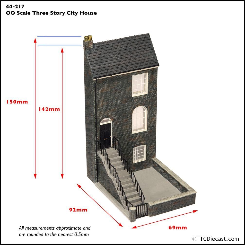 Scenecraft 44-217 Low Relief Three Storey City House, OO Gauge