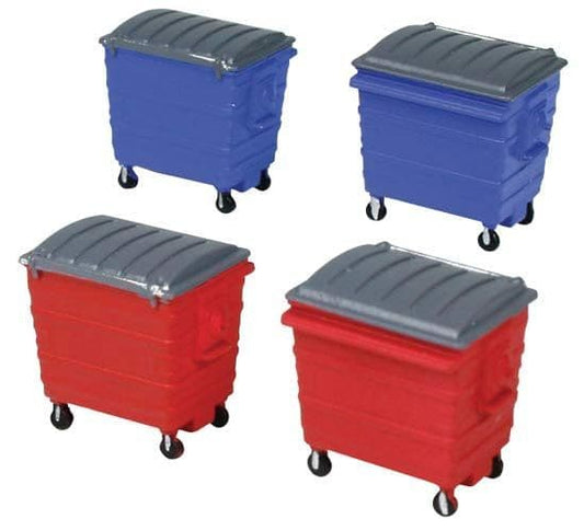 Bachmann 44-501 Commercial Lid Skips (x4) 17mm x 13mm x 16mm, OO Gauge