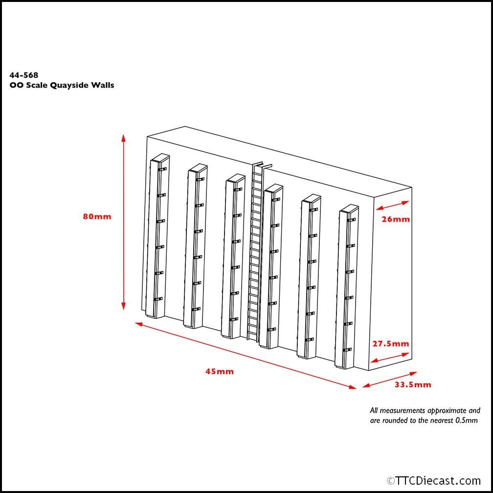 Bachmann 44-568 Quayside walls, OO Gauge