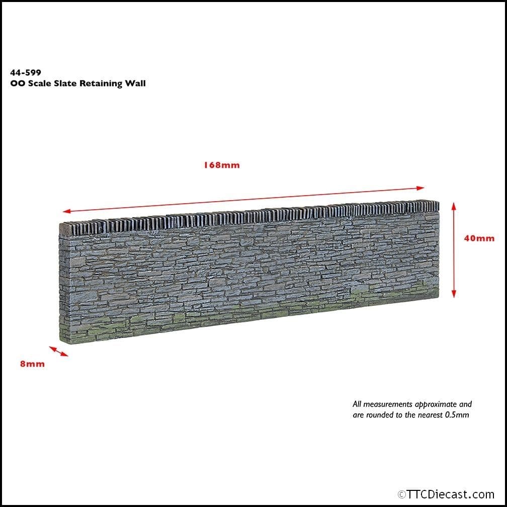 Bachmann 44-599 Narrow Gauge Slate Retaining Walls (x4), OO Gauge