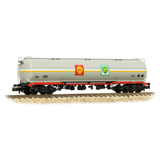Farish 373-564A BR 102T TEA Bogie Tank Wagon 'Shell/BP' Grey - N Gauge