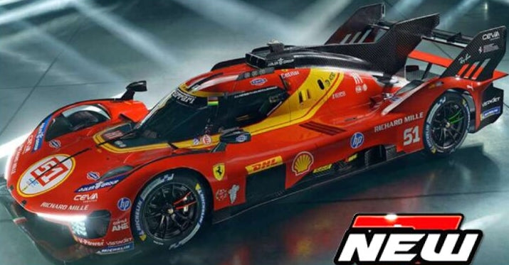 Burago 16310 Ferrari 499P 3.0L Turbo V6 #51 Pier Guidi Calado/Giovinazzi 3rd 24H Le Mans 2026 1:18 Scale *PRE ORDER £78.19*