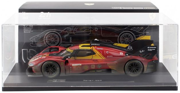 Burago 16312D Ferrari 499P 3.0L Turbo V6 AF Corse #50 1st 24h Le Mans (After Race) w/Case 1:18 Scale *PRE ORDER £108.79*