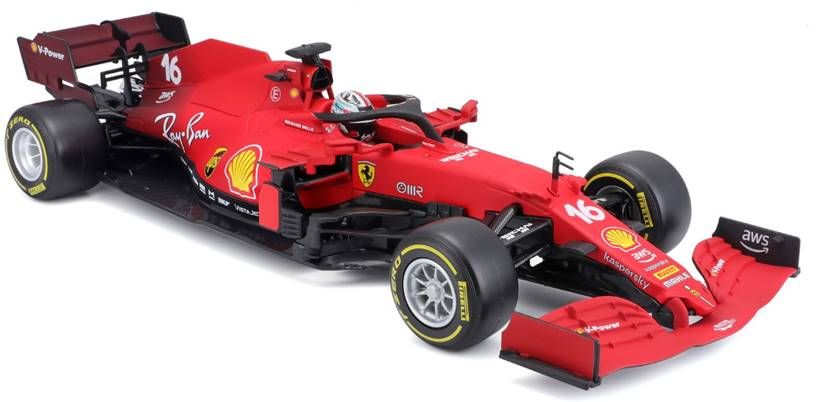 Burago 16809L Ferrari F1 SF21 #16 Charles LeClerc 2021 Season Car Medium Yellow wall tyres 1:18 Scale *PRE ORDER £68*