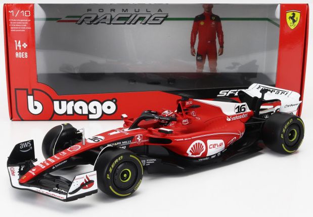 Burago 16812L-VEGAS Ferrari F1 #16 Charles Leclerc 2023 Las Vegas Special 1:18 Scale *PRE ORDER £84.99*