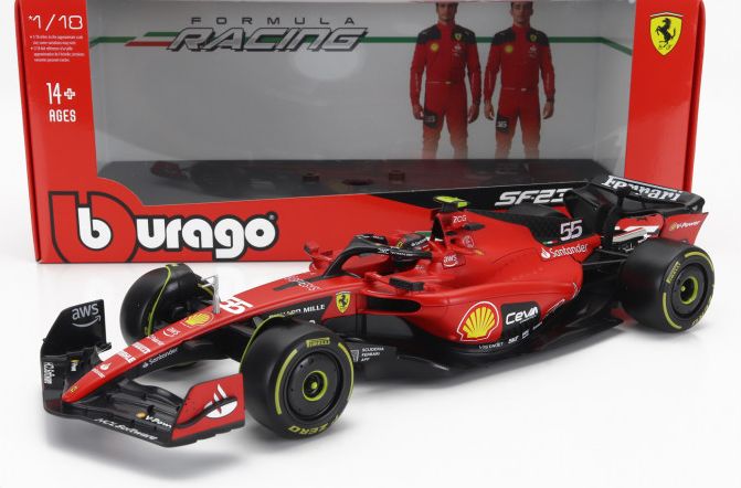 Burago 16812S Ferrari F1 #55 Carlos Sainz 2023 Season Car 1:18 Scale *PRE ORDER £76.49*