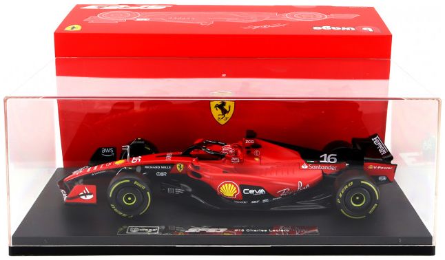 Burago 16820-LE-VET Ferrari F1 SF-23 #16 2023 Charles Leclerc w/Showcase 1:18 Scale *PRE ORDER £118.14*